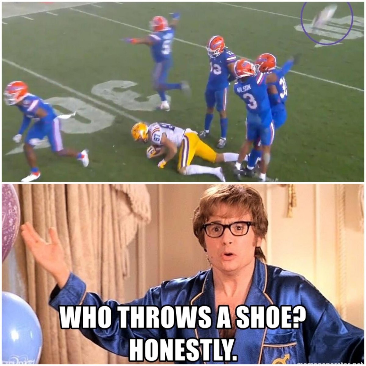 RayRayCrouse's tweet photo. The irony... #DanMullen #shoethrow https://t.co/8AolsT71LT