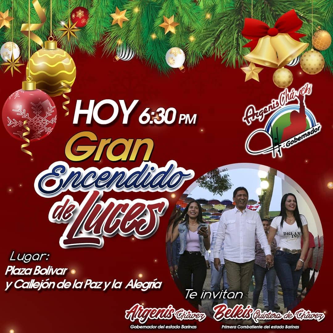 OficialBarinas's tweet photo. Feliz domingo #Barinas. Les invito a acompañarnos hoy a partir de las 6:30 p.m a seguir inaugurando espacios para el disfrute de las #NavidadesFelices2020, en esta oportunidad será la plaza Bolívar y el Callejón de la Paz y la Alegría. https://t.co/iK7VpsUTwa
