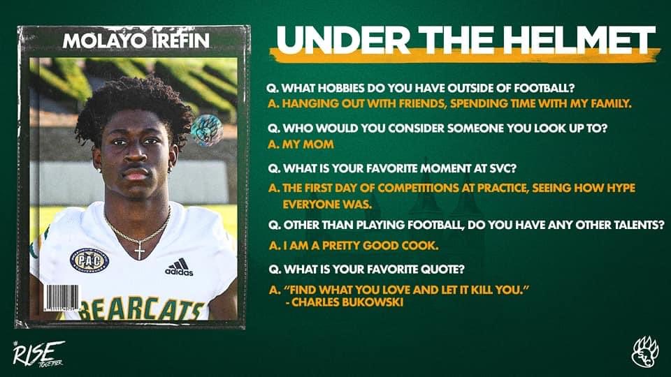 SVC_FTBL's tweet photo. #SegmentSunday #UnderTheHelmet with Molayo Irefin! #RiseTogether https://t.co/RT1pZUIy2H