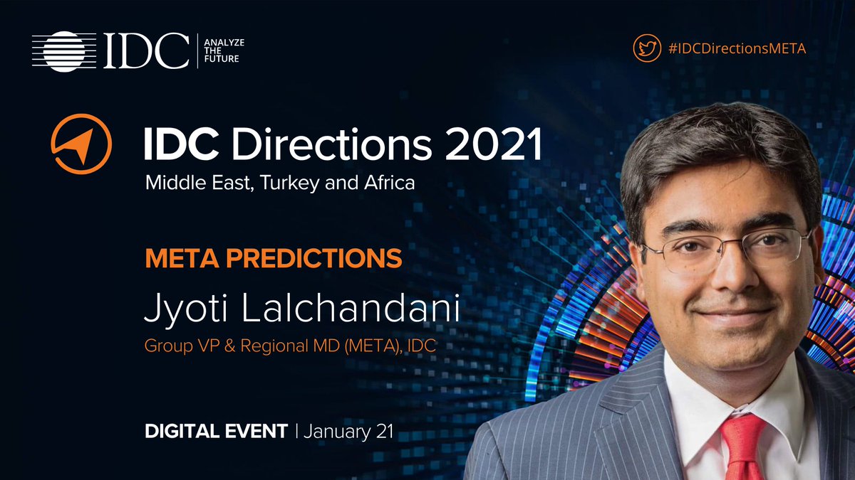 Yes... it's that time of the year again where in @JyotiIDC will share the MOST AWAITED ICT Outlook & Predictions for the META Region in 2021 & Beyond on January 21. Register your interest to attend the #digitalevent #IDCDirectionsMETA at bit.ly/2K5xait #Nextnormal