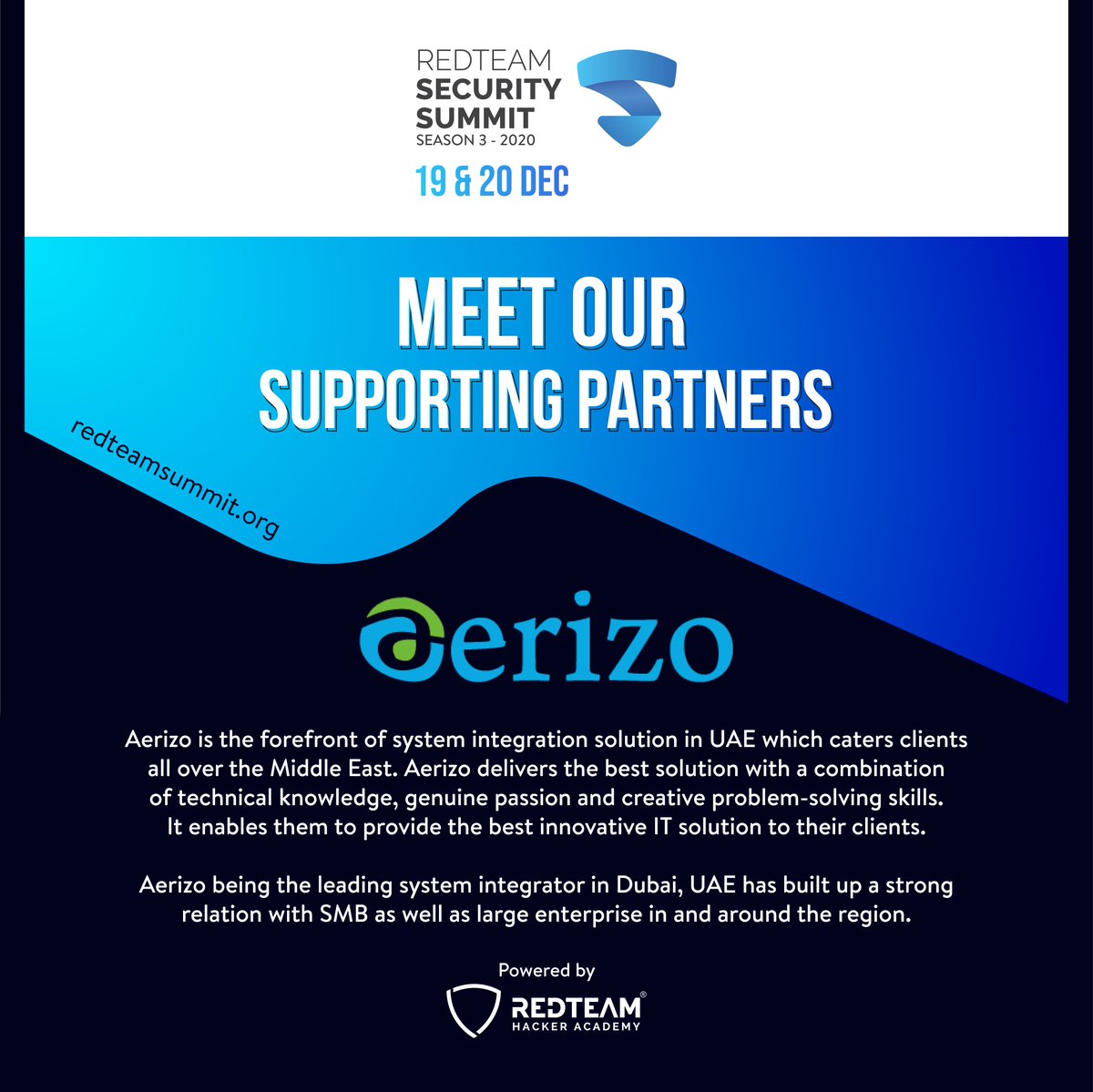 redteamacademy's tweet image. We are happy to host the participation of Aerizo at the RedTeam Security Summit 2020.

We are glad to build strong relations and share mutual wisdom through their participation at RedTeam Security Summit 2020.

#RedTeamSecuritySummit #securitysummit2020  #redteamhackeracademy