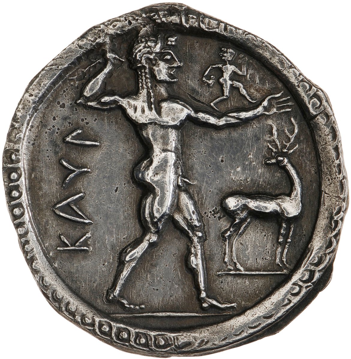 Ancient Coin of the Day: A quick thread today, as I'm still sleepy! But an opportunity to look at some beautiful coins from Magna Graecia, starting with this silver stater of Caulonia, ca. 530-510 BC.  #ACOTD  #MagnaGraeciaImage: ANS 1941.153.172. Link -  http://numismatics.org/collection/1941.153.172