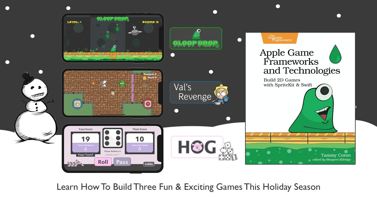 Paradox927's tweet photo. As it "snow" happens, I wrote a book on Apple game development using SpriteKit—so why not treat your "elf" this holiday season & learn how to build the game you've always wanted to make.
📙➡️ https://t.co/uiw8Qe2EsE
#SpriteKit #GameplayKit #GameKit #Xcode #Swift #IndieGameDev https://t.co/66HZKYnUUg
