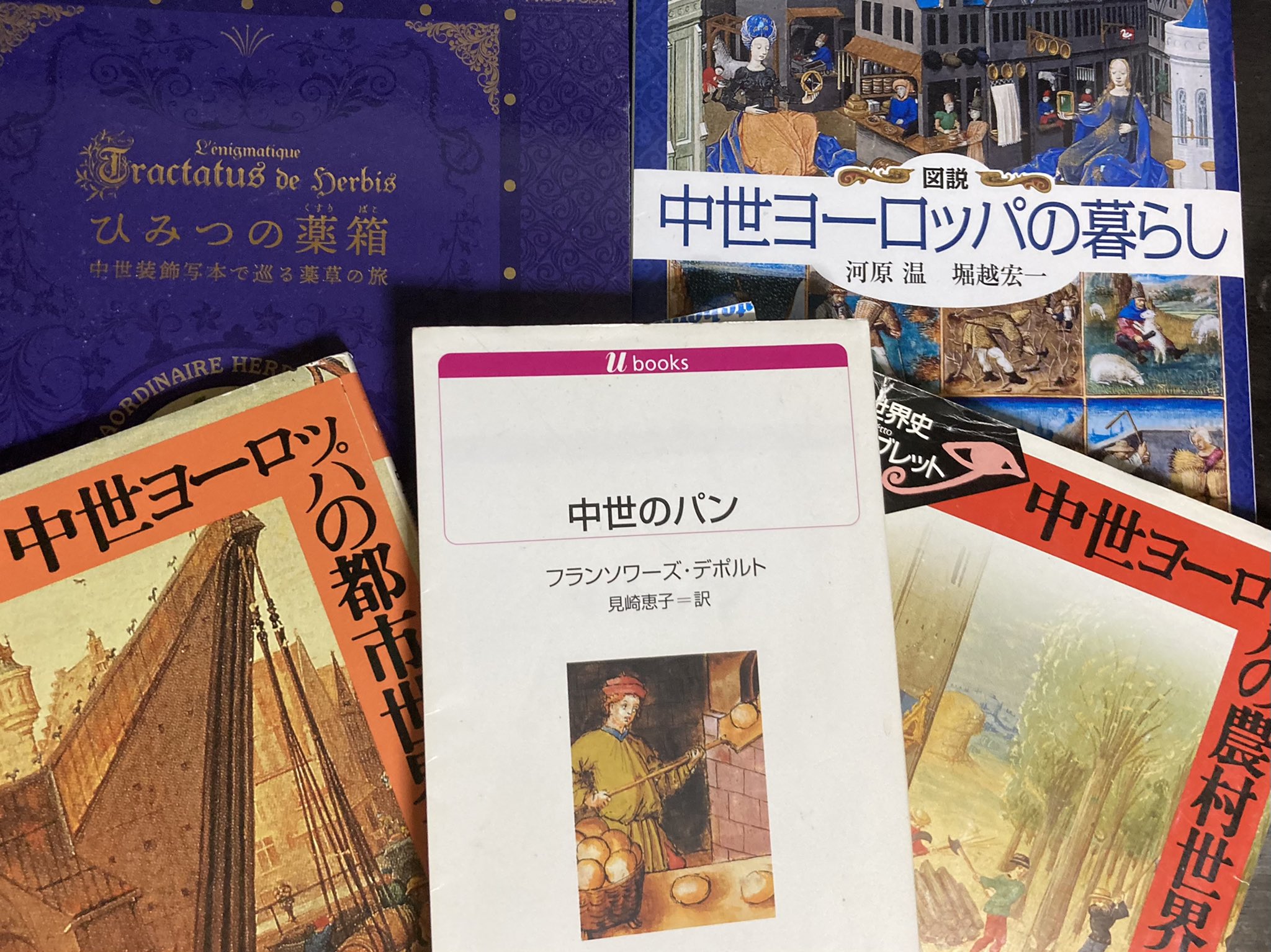 Twitter 上的 Tenpurasoba 名刺代わりの中世ヨーロッパ書籍10選 中世西欧文明 中世ヨーロッパ生活誌 Le Moyan Age 中世ヨーロッパ食の生活史 金と香辛料 中世のパン 図説 中世ヨーロッパの暮らし 中世ヨーロッパの農村世界 中世ヨーロッパの都市世界 ヨーロッパの中世
