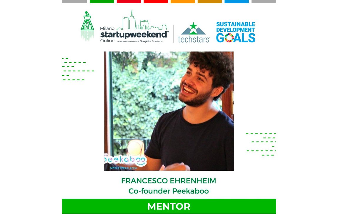 🥁 BEST MENTOR #SWMilano 2020

Francesco Ehrenheim! Co-founder e direttore di #Peekaboo, dedica con passione parte del suo tempo libero ad attività nonprofit, per fare crescere l'ecosistema #startup Italiano. Un grande grazie da tutti noi!