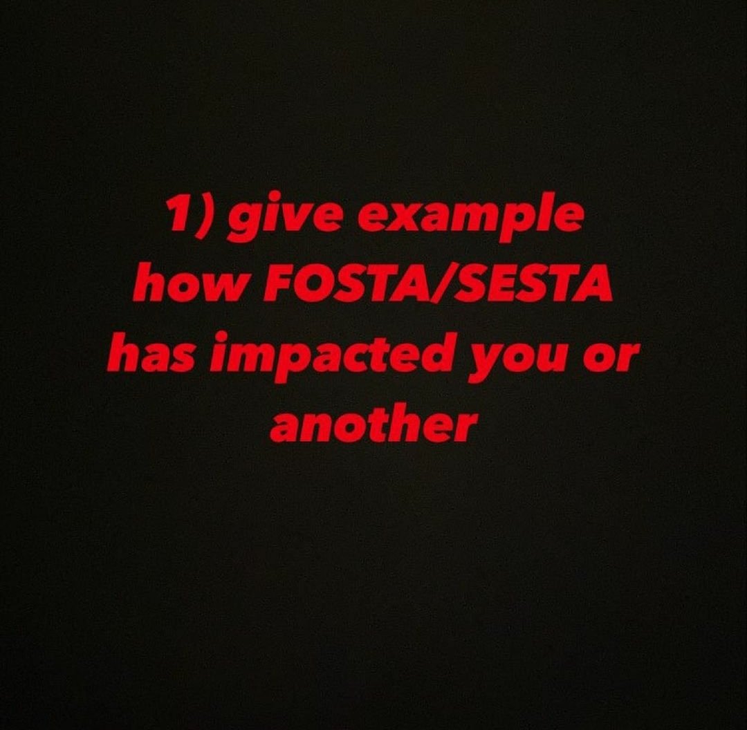 A really helpful guide to writing to your senators asking them to  #repealsestafosta via  @ElleStanger's instagram  https://www.instagram.com/p/CItlFhLjsHI/?igshid=1f2oxro6b6ohf