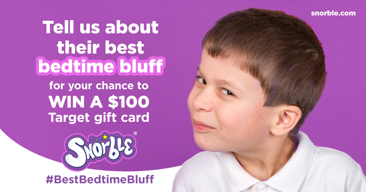Our next giveaway launched earlier today! Visit our website to learn how you can win a $100 Target gift card: bit.ly/37eiYNl?utm_ca… #snorble #bestbedtimebluff #parenting #parenthumor #parenthood #bedtimehumor #kids #lifewithkids #bestkidexcuses #parentingfun #children