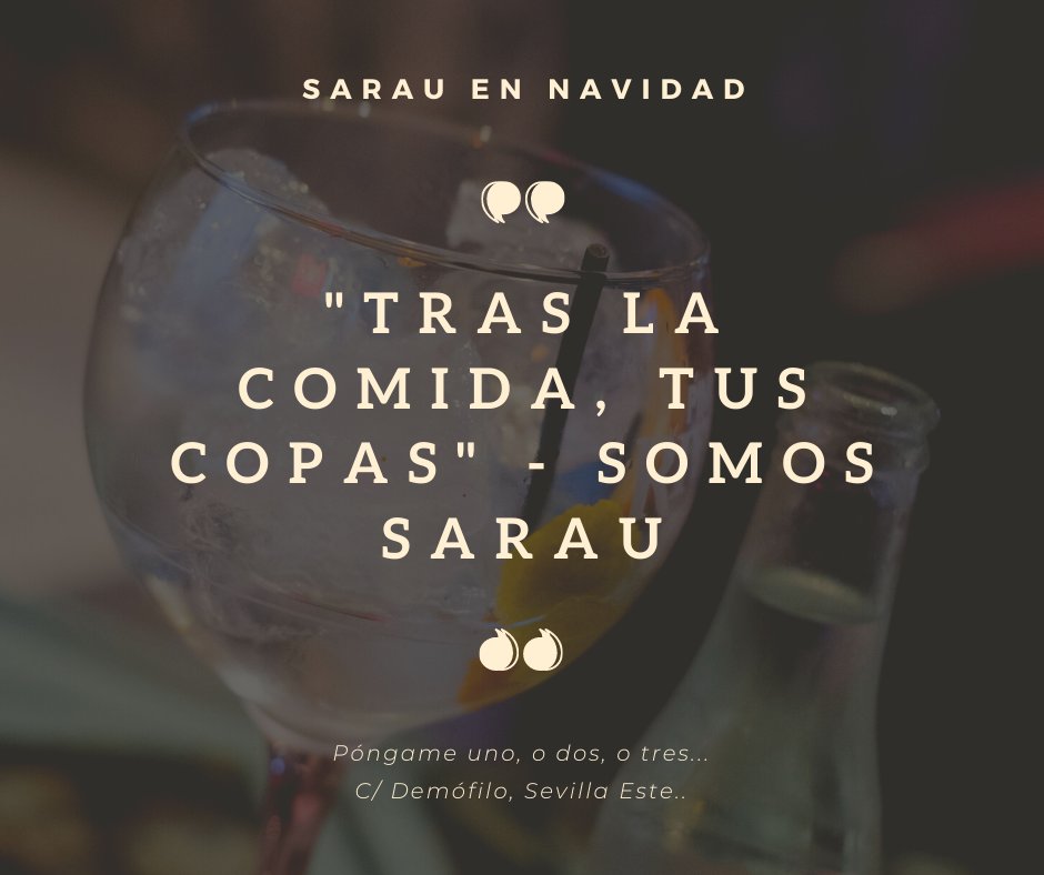 👉 Tras tus comidas y cenas de Navidad en Capricho👈

🔝 Te esperamos para las copas, justo al lado.

Les esperamos en 📍 c/ Demófilo, Sevilla Este.
También disponibles vía ☎️📲.