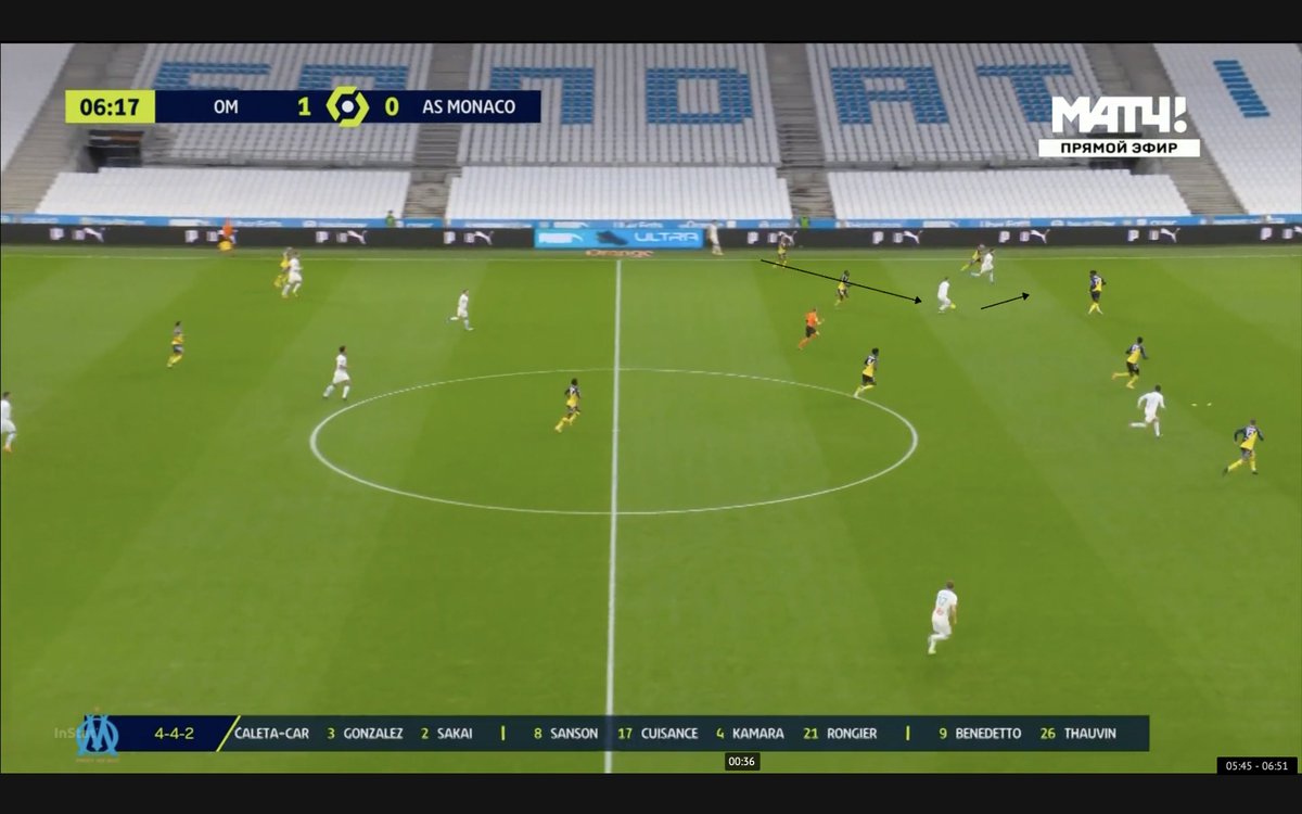 Une fois n'est pas coutume le début de match de Nagatomo est très intéressant : il a réussi plusieurs fois à relancer sous pression, et permet la création de ces triangles qui partent des latéraux si importants à la progression du jeu, et si rares à l'OM :/