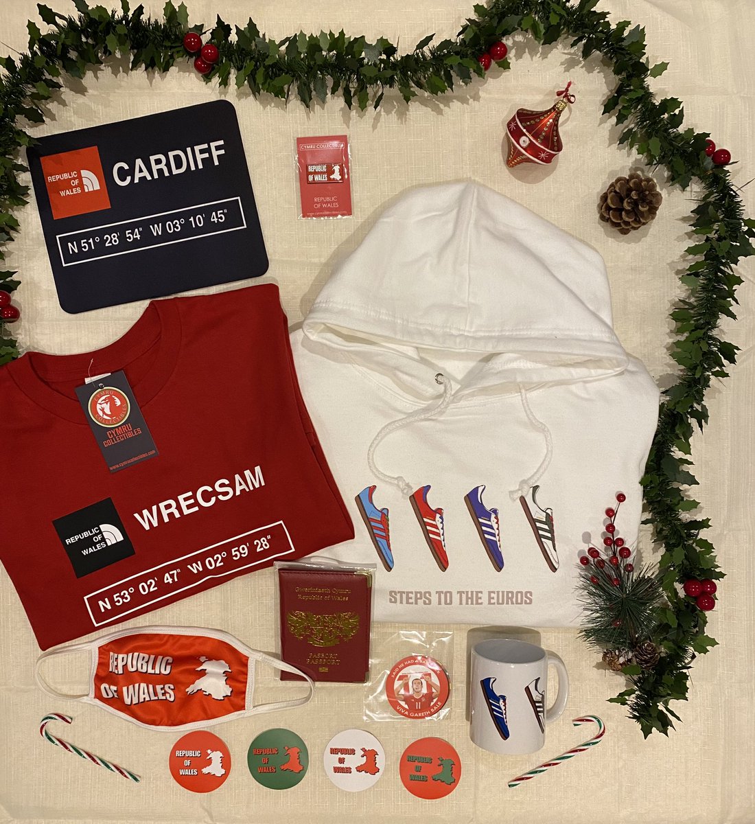 CymruCollect's tweet photo. 🎄 CHRISTMAS GIVE AWAY 🎄 

Win over £100 worth of Cymru Collectibles items 💃

Win:
A T-Shirt of your choice.
A hoody of your choice.
A mouse mat of your choice.
A mug.
Facemask.
Pin badge.
Passport cover.
2 sets of stickers!

Just retweet this tweet and follow us to enter! 🏴󠁧󠁢󠁷󠁬󠁳󠁿🎄 https://t.co/SBoQvRM0el