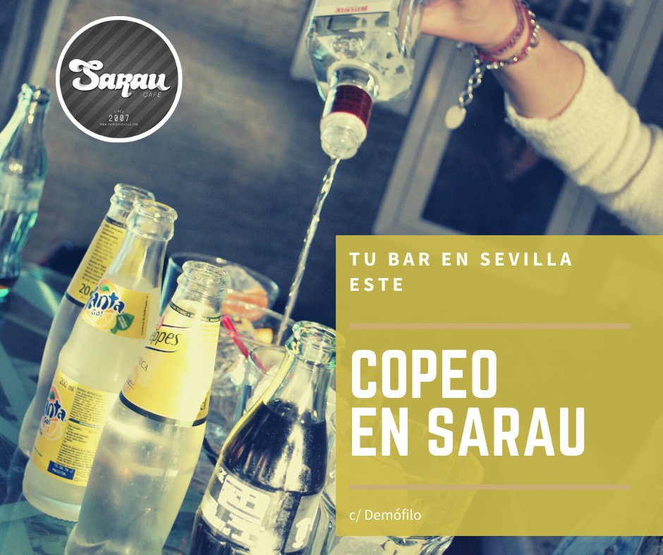 👉 El afterwork comienza contigo 👈

🔝 Copéalo en Sarau.

Les esperamos en 📍 c/ Demófilo, Sevilla Este.
También disponibles vía ☎️📲.