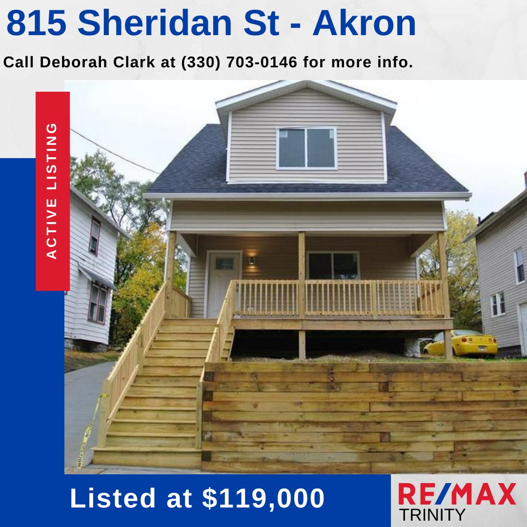 RemaxTrinityOH's tweet photo. Active Listing 📍815 Sheridan St - Akron, OH
🛏️ 4 bedrooms
🛁 1 bathrooms
📏 1,509 sqft.
✍️ Listed at $119,000
📞 Call Deborah Clark at (330) 703-0146

Learn more at https://t.co/gswtTYOyXv https://t.co/pGOq1rZTkr