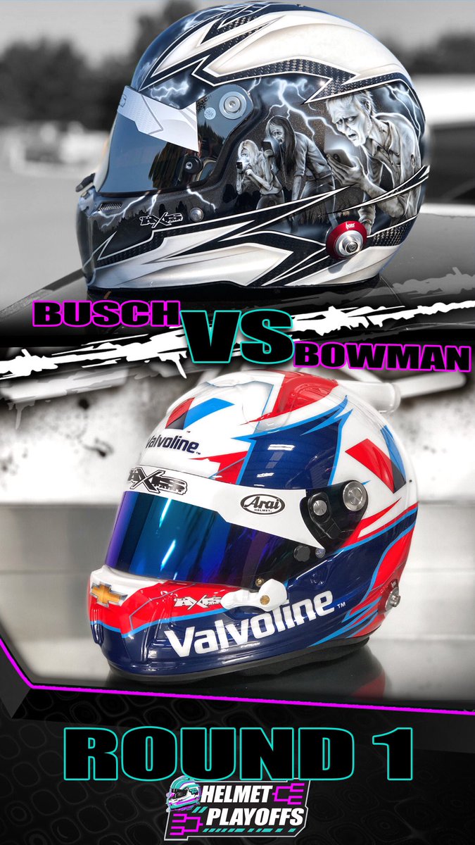 🗳 Match up #7 coming at you!  @KyleBusch’s zombies vs. @AlexBowman88’s motor oil...