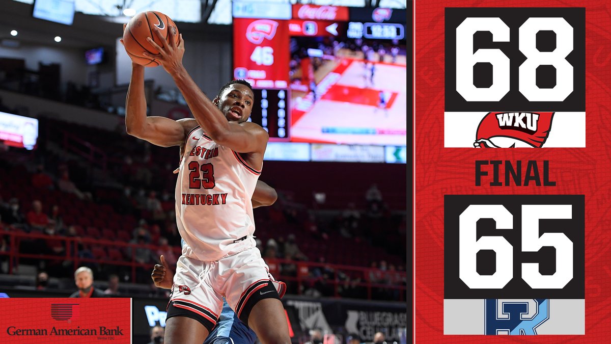 Battle won!

The Hilltoppers outlast Rhode Island to improve to 5-2 this season and 3-0 in Diddle Arena!

#GoTops | <a href="/_GermanAmerican/">German American</a>