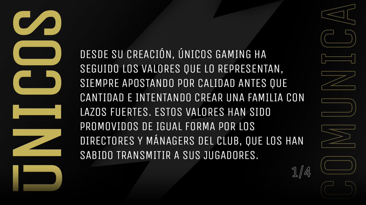 UnicosGaming's tweet photo. 📢 Comunicado de Únicos Gaming. #SomosUnicos https://t.co/vZPQPANfsQ