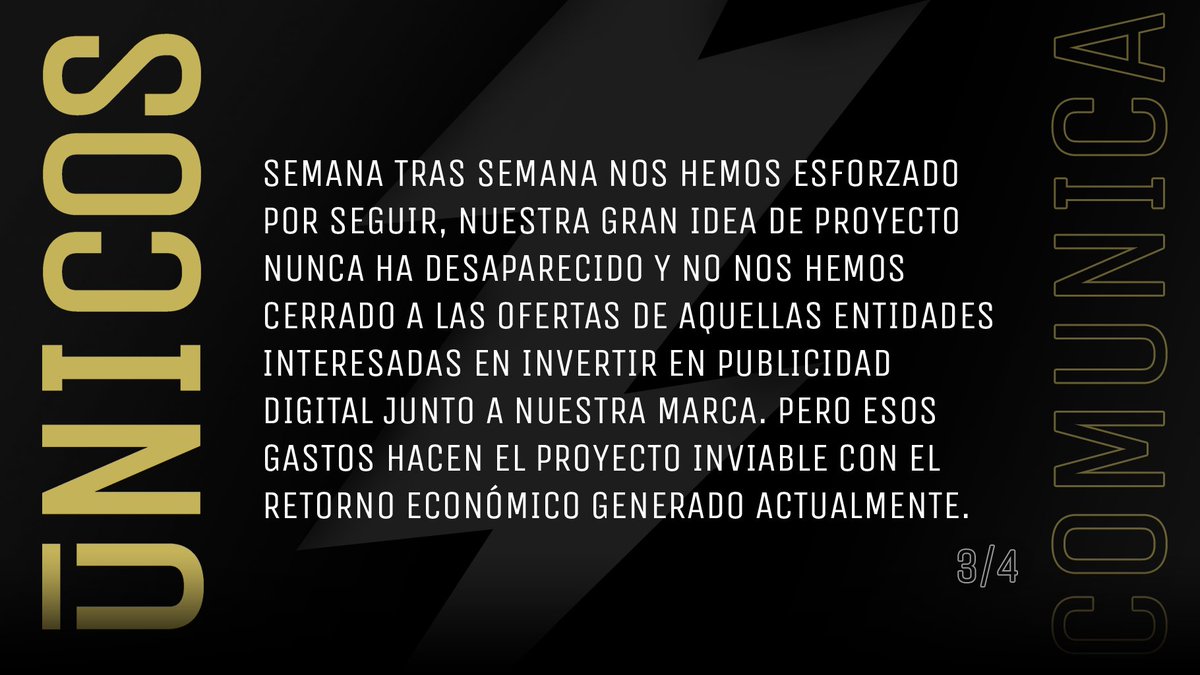 UnicosGaming's tweet photo. 📢 Comunicado de Únicos Gaming. #SomosUnicos https://t.co/vZPQPANfsQ