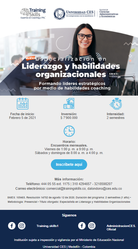 trainingskills_'s tweet photo. Especialización en liderazgo y habilidades organizacionales:

100% vivencial
Doble titulación como especialista y coach organizacional
Homologación en certificaciones previas.

Facultad de ciencias administrativas y económicas - Universidad CES https://t.co/UgrHNcOofE