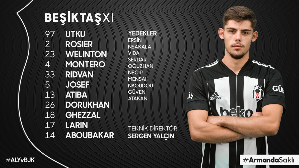 📄 A. Alanyaspor maçı ilk 11'imiz. 🦅

#ALYvBJK | #ArmandaSaklı