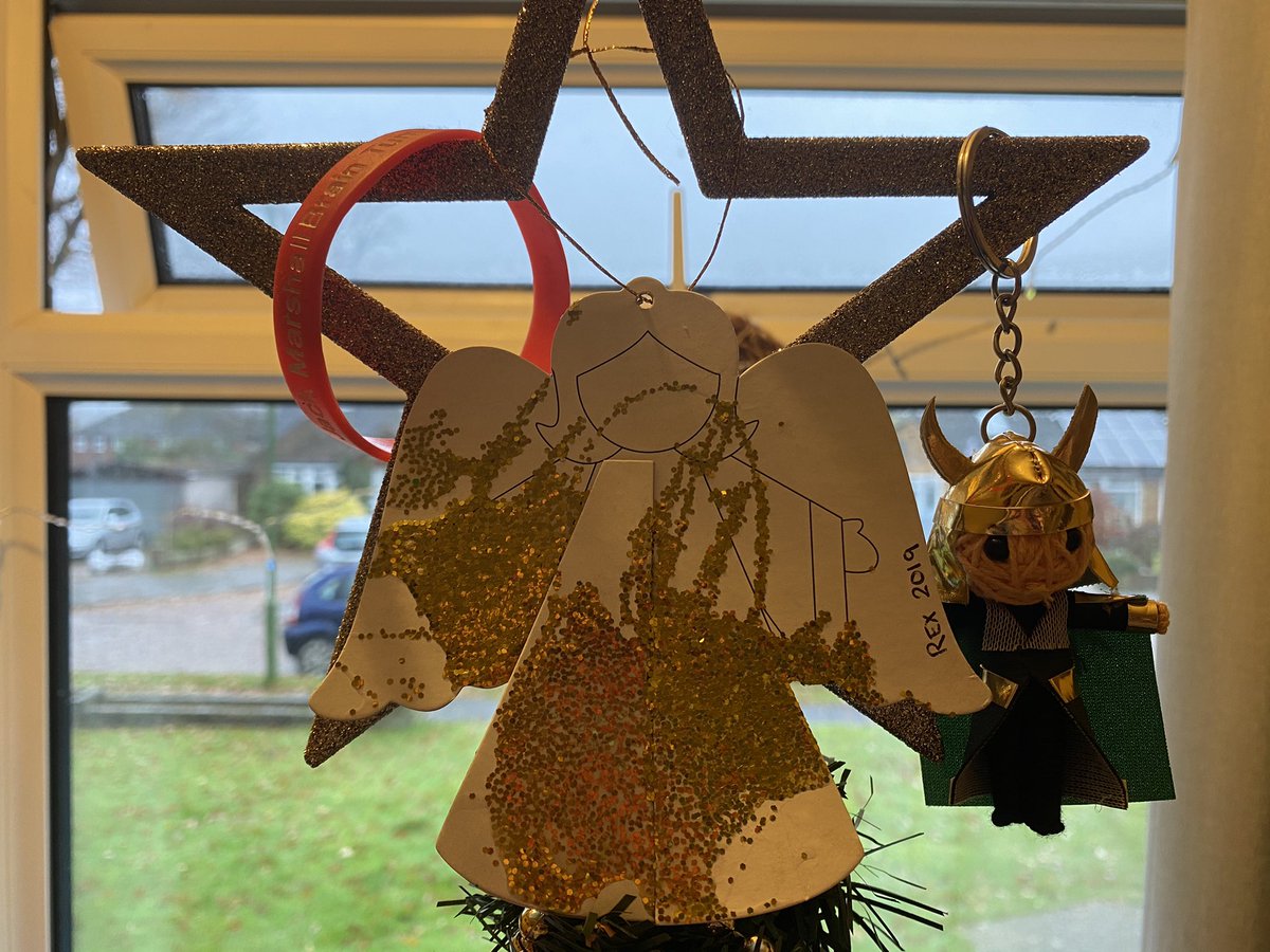 The 3 most important things on top of my tree! My original (1st) <a href="/Jack_Marshall_/">Jack Marshall</a> wristband, my Loki (😍) and my Angel that Rex made me last year at his pre school! 💚