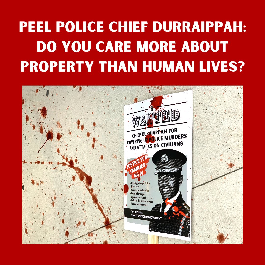 Peel Police Chief  @ChiefNish:DO YOU CARE MORE ABOUT PROPERTY THAN HUMAN LIVES? This week, Peel police released a galling statement about a press conference the families & MPM hosted at 11 Division. RETWEET THREAD!