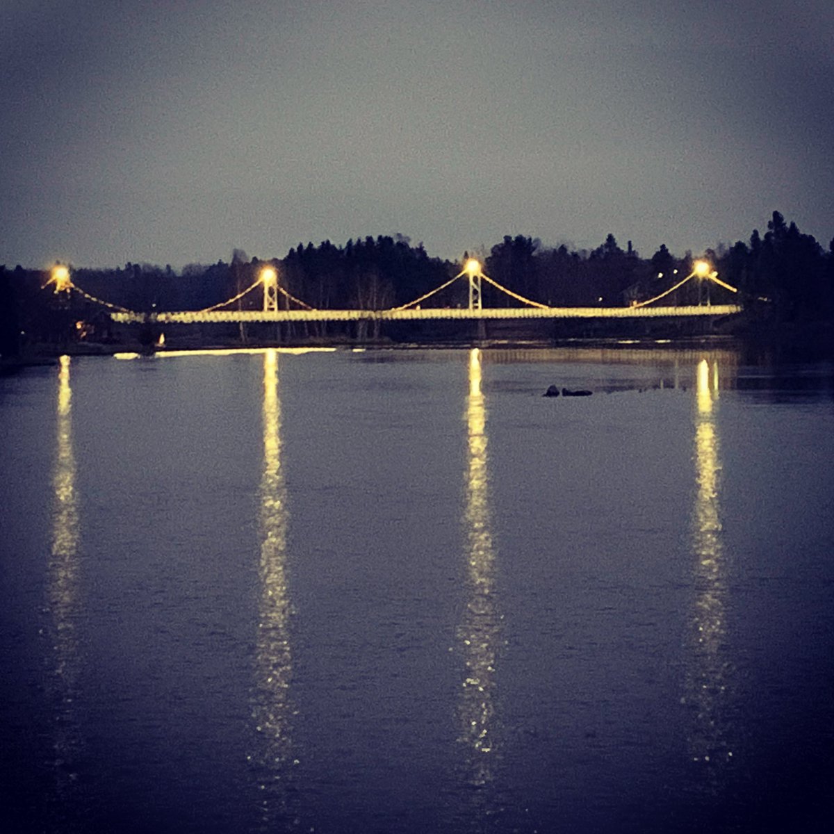 TaneliJarvinen's tweet image. Komealta näyttää jo alkuillasta valaistu Keikyän Riippusilta. OP Satakunta oli mukana tukemassa kunnostusprojektia yhteiskuntavastuulahjoituksella. #opsatakunta #yhteiskuntavastuu #riippusilta #keikyä #sastamala