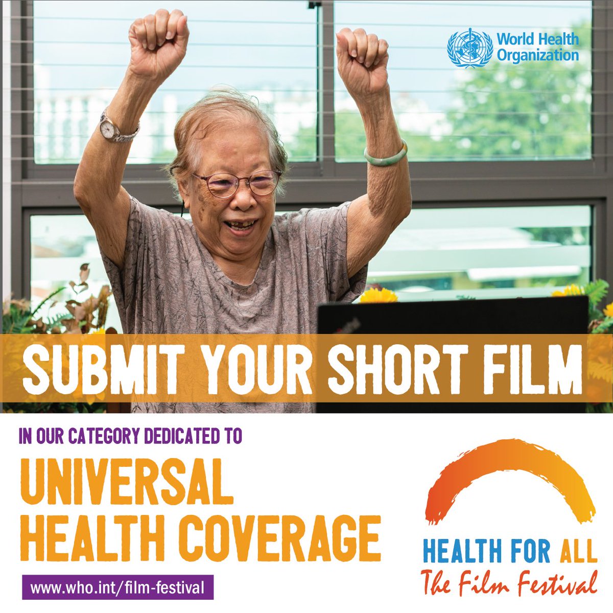 WHO's tweet photo. Join the #HealthForAll Film Festival: We are looking for #MentalHealth short films that promote conversations and raise awareness about mental health issues around the 🌐. Everyone can participate. Submit your #Film4health now!

📹 https://t.co/HQzGDAz4HC https://t.co/XXfrGiq5gU