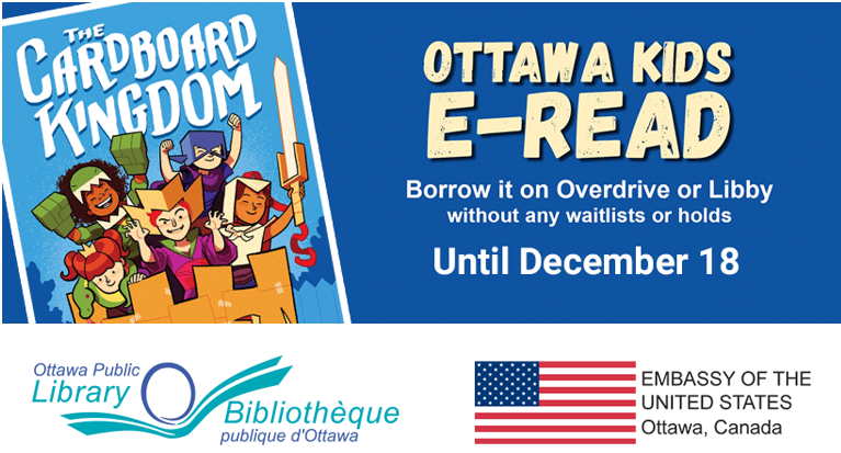 opl_bpo's tweet photo. Fans of #comics? OPL, in partnership with the @usembassyottawa is offering a special Ottawa Kids #eRead of #TheCardboardKingdom by @chadsell01 and other talented authors. The book is available on #Overdrive until Dec. 18 for #children aged 6 to 10 at https://t.co/ahcvtwaCNS. https://t.co/cxgdLHjump