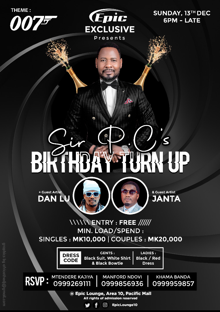 epicexclusivemw's tweet photo. It's a birthday Turn-up this evening.
With #danlu and @JantaMW_
you only live once and you got to have fun while you at it!!
Happy Birthday ๐ ๐ @chimpikiso https://t.co/xjmmkFybxP