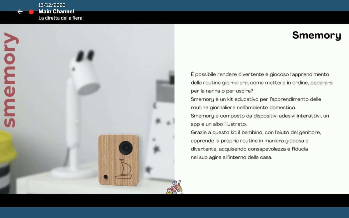 lucarallo's tweet photo. Il vincitore del contest #Design4Parents è #smemory
Piccoli device accompagnati da un libro che aiutano i bambini a svolgere piccole "missioni" quotidiane. Concreto aiuto per i genitori.
Segui il live della fiera https://t.co/VhDzf7QETm
#MFR2020 #MakerFaireRome #branded https://t.co/qNem6QgurC
