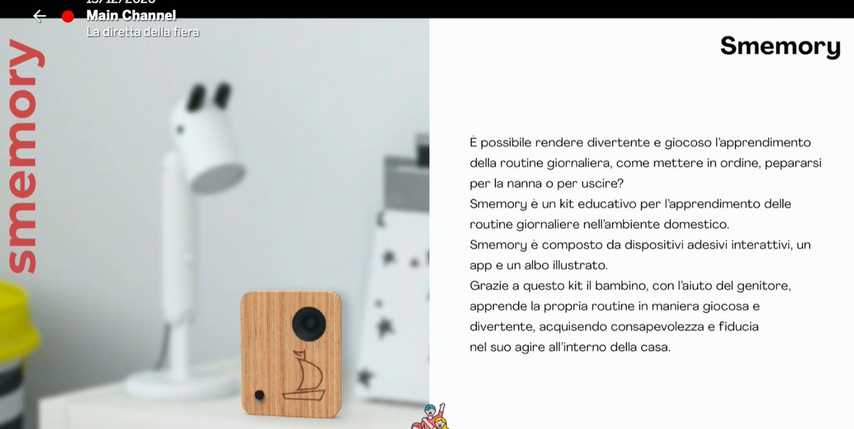 MakerFaireRome's tweet photo. #Smemory vince il contest #Design4Parents
Si tratta di una soluzione che aiuta i bambini ad auto-educarsi a buone abitudini quotidiane, gamificando il processo di apprendimento
Congratulazione ai vincitori!
#MFR2020 https://t.co/TVh7R13pG8