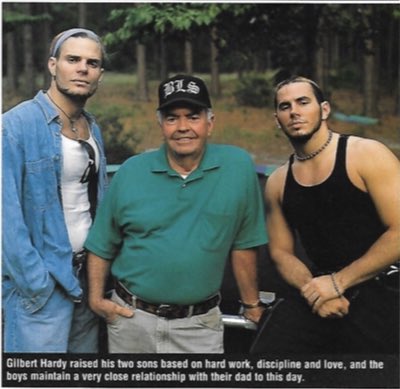 RT @VintageWWFMag: Matt and Jeff Hardy with their father Gilbert.
.
.
 #matthardy #jeffhardy #hardyboyz https://t.co/vRgyrkPVlT