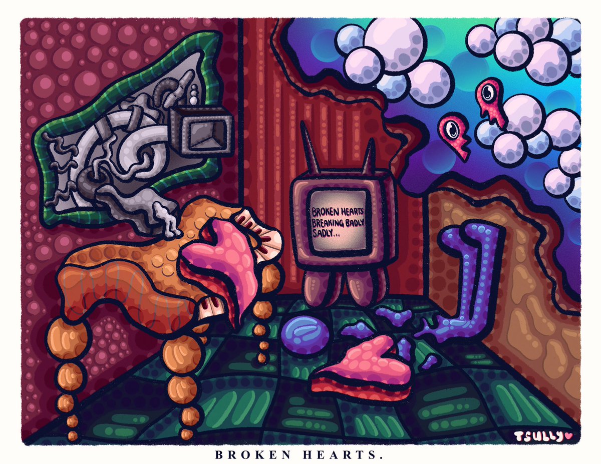 tsullyart's tweet image. • Broken Hearts • 💔