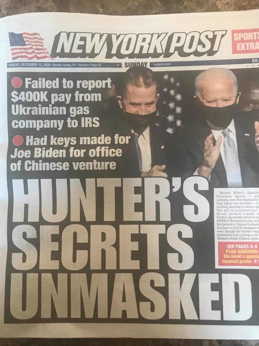 BHeuskin's tweet photo. Good morning Patriots. This is on the front page cover of my Sunday paper. I don’t think this is going away. Maybe deep state is planning to sacrifice Joe . https://t.co/M1mVHPETsI