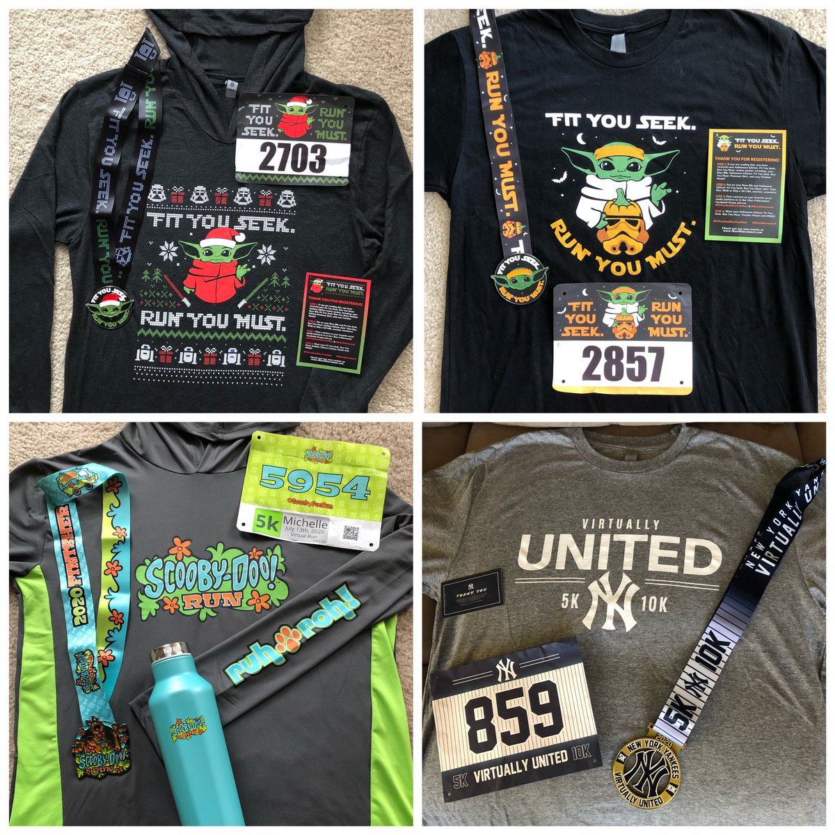 MichelleMacumbe's tweet photo. Yesterday I completed my 4th #5K since July. Helped get me out of the house this crazy year!  Anyone want to get a @NKOTB or @jordanknight 5K organized?🤔😍#FitYouSeekRunYouMust #BabyYoda #TheChild #StarWars #ScoobyDooRun #ScoobyDoo #RuhRoh #NewYorkYankees #NYY #VirtuallyUnited https://t.co/a0qx5uxDjv