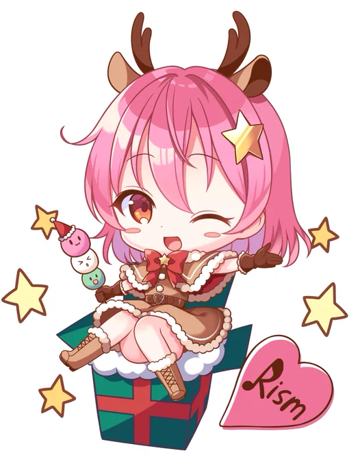 【お仕事】
株式会社イズム様の公式マスコットキャラクター「Rism」ちゃんのクリスマスver.イラストを描かせていただきました! 