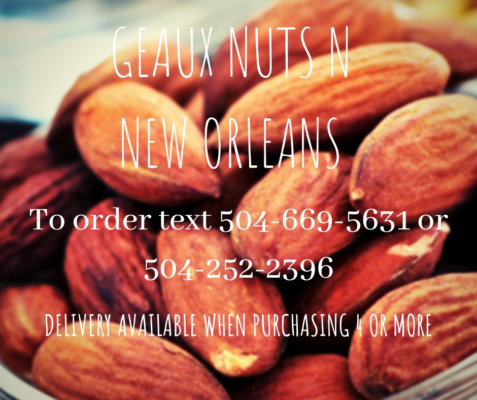 geauxnutsnno's tweet photo. Pick up and delivery available until 6pm. Cinnamon glazed pecans, almonds, and cashews. #geauxnutsnno #nola #nolaeats #buylocal #maskup #nuts #gameday ⚜️🖤💜💛 https://t.co/mpPXpeMr09