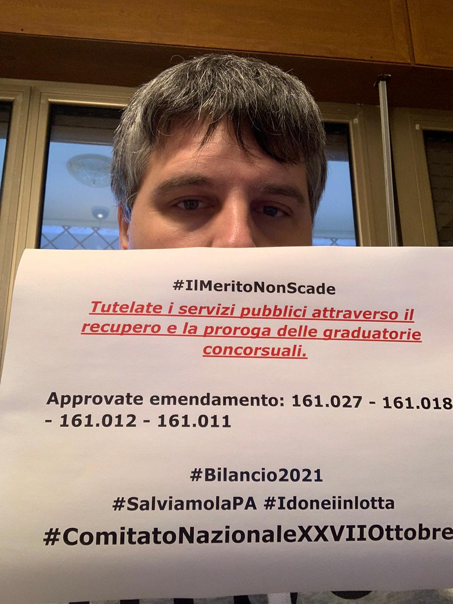AlessioMercanti's tweet photo. #IlMeritoNonScade #Idoneiinlotta #SalviamolaPA 
@PetrisDe @lauraravetto @LaCastelliM5s @StefanoFassina @CatalfoNunzia @pdnetwork @M5S_Camera @forza_italia @FratellidItalia @LegaSalvini @ItaliaViva @Agenzia_Dire @Agenzia_Italia @italiapressnews @Adnkronos 
@C_XXVIIOttobre https://t.co/h6V9rwEhMw