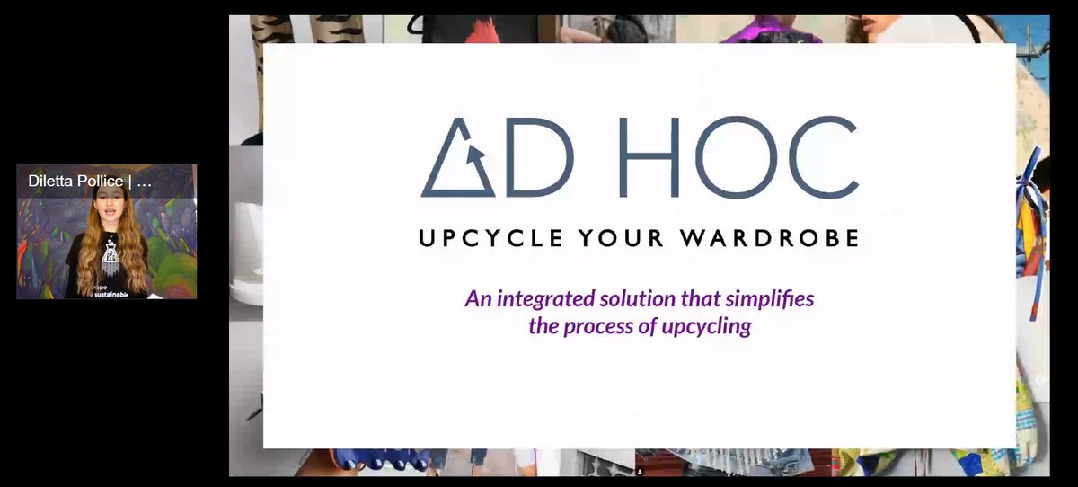 Finale #SWMilano #pitch 
Per lo #SDG12 (produzione e consumo responsabile)

Ad Hoc - Upcycle your wardrobe ha l'obiettivo di semplificare il processo di personalizzazione e rigenerazione del tuo guardaroba, attraverso il riuso creativo o upcycling e l'#economiacircolare.