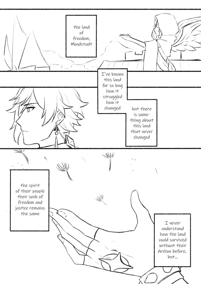 Yamyouw's tweet photo. [Zhongli &amp; Kaeya] (3/?)

during working on this part, I was wondering if Khaenri'ah have their own place in teyvat in the history or already completely separated before teyvat was made
if Khaenri'ah existed in teyvat, Zhongli should know something about it.... https://t.co/kBph01tgnr