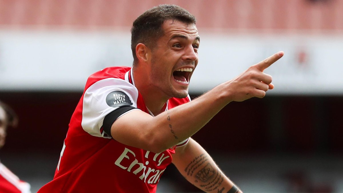 Granit Xhaka, footballeur. Arsenal 89 sélections 2 Carabao Cup, 2 Community Shield, 2 Ligue SUI, 1 Coupe SUIEspoir suisse de l’année 2012, il a régalé Bâle puis Gladbach par sa solidité et sa frappe de mule. 190 matches depuis 2016 avec Arsenal où il a peu progressé.
