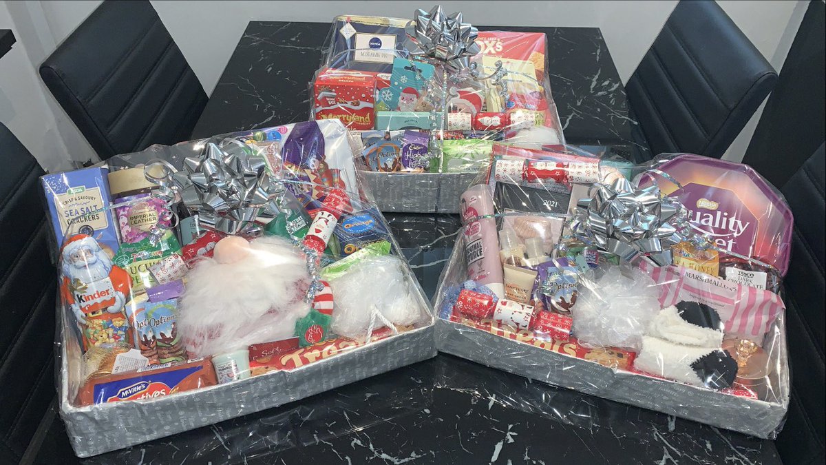 MissSJSmyth's tweet photo. A Sunday well spent 🥰 Hampers for other children in school with goodies from my Year 12 form and myself. Hopefully they’ll bring some Christmas joy to other families this year ❤️🎄🎁 https://t.co/Fq73h35y3o
