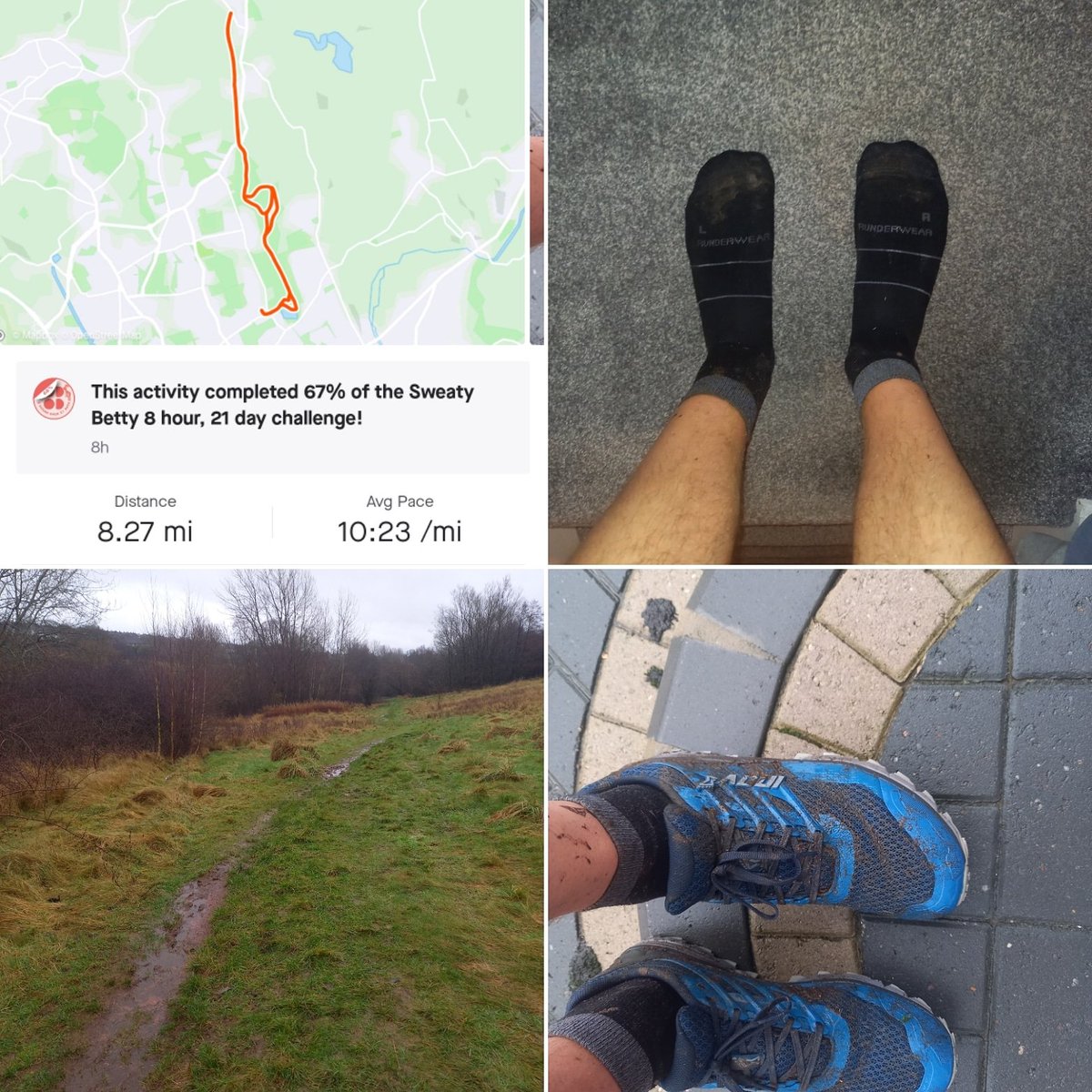steve_m81's tweet photo. Another local muddy Sunday run, using my trail shoes for what they were made for 👣#inov8 #runderwear #trailtalon290 #running #ukrunchat #getoutside #wintertraining
https://t.co/R6Oy2yudKa https://t.co/CsBmCgnPpT