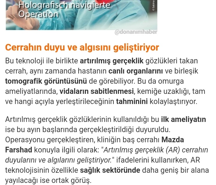 Posthumanizm's tweet photo. #ArtırılmışGerçeklik #teknoloji si ile gerçekleştirilen ilk ameliyat başarılı oldu, bununla birlikte artık #cerrahlar daha hızlı ve kolay #cerrahi operasyonlar yapabilecek. https://t.co/wAlg8RAXU0