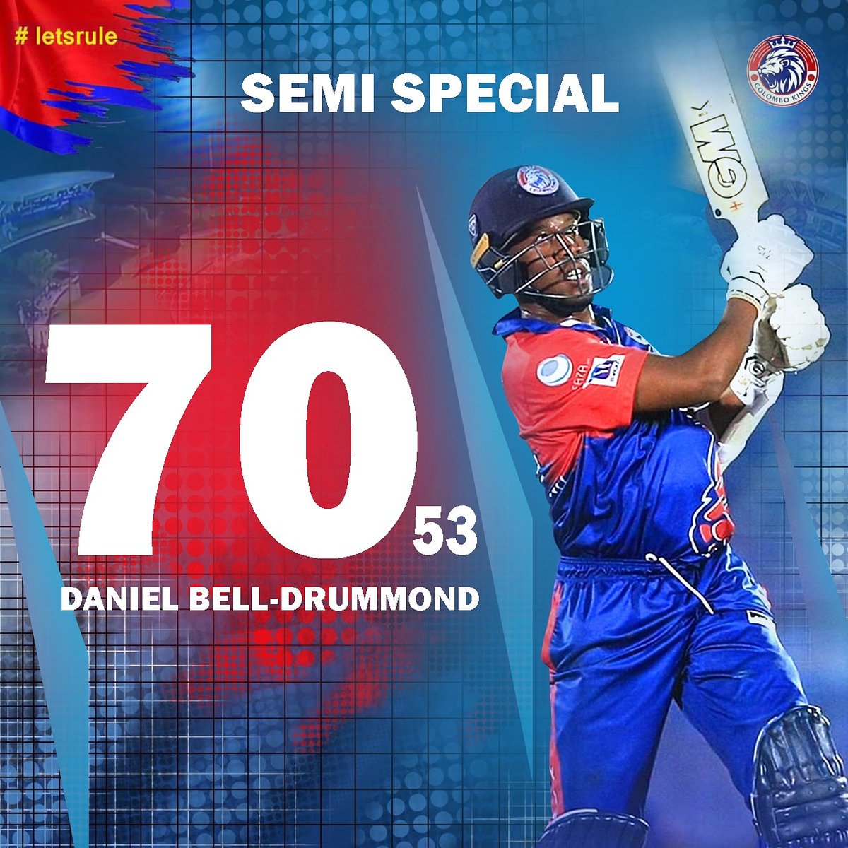 First half century in the semi finals of <a href="/LPLT20/">LPL - Lanka Premier League</a> .<a href="/deebzz23/">Daniel Bell-Drummond</a> did it right. Well deserved score from this talented player.

#letsrule #winittogether #colombokings #lpl2020 #danielbeldrummond

Follow us
Facebook: facebook.com/officalcolombo…

Instagram: instagram.com/colombokings.o…