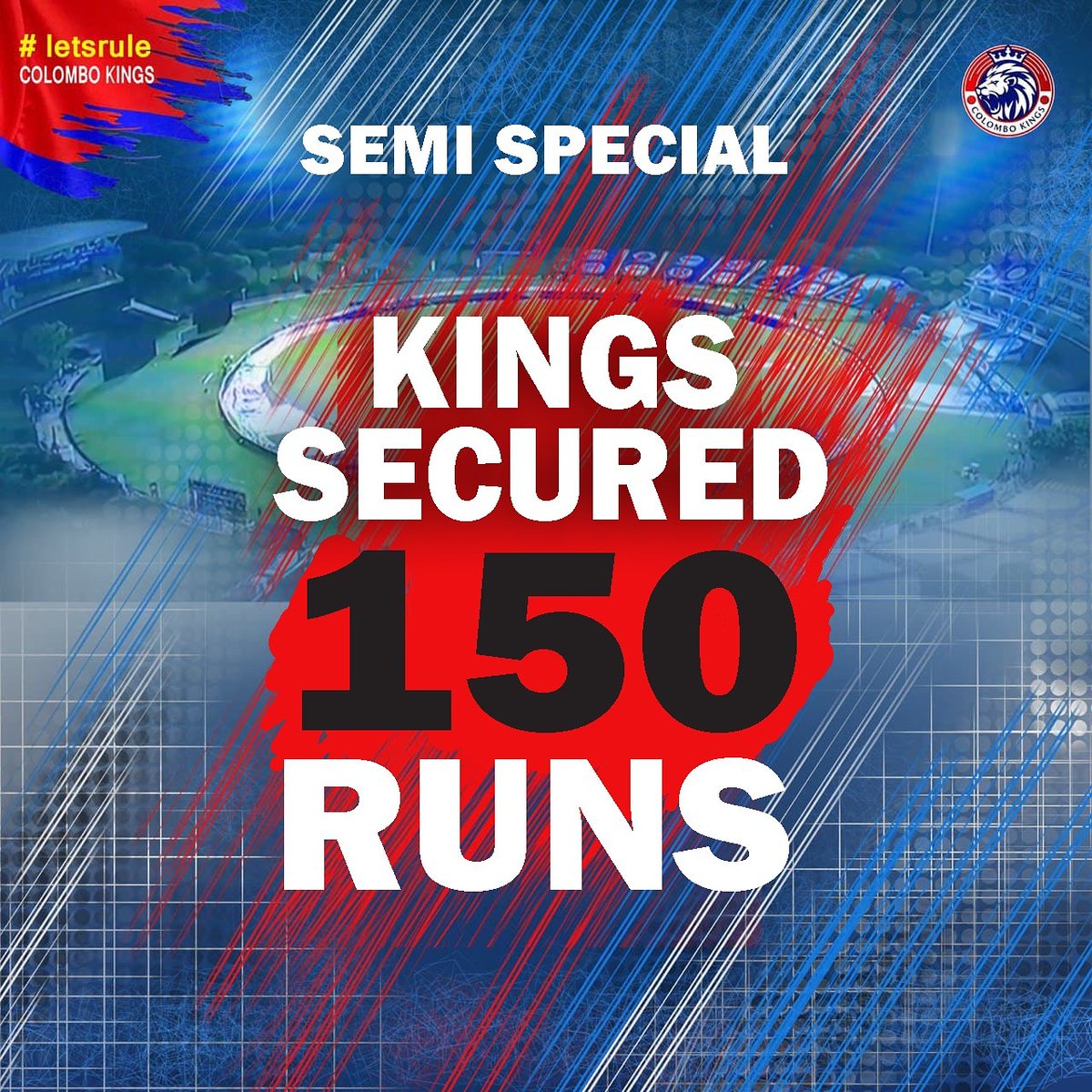 The first innings ended in a very crucial point. The Kings secured 150 runs. Galle Gladiators fought well. 
Now it's time for the second innings.
It's fielding time for the Kings.
#letsrule #winittogether #colombokings #lpl2020
Follow us
Facebook: facebook.com/officalcolombo…