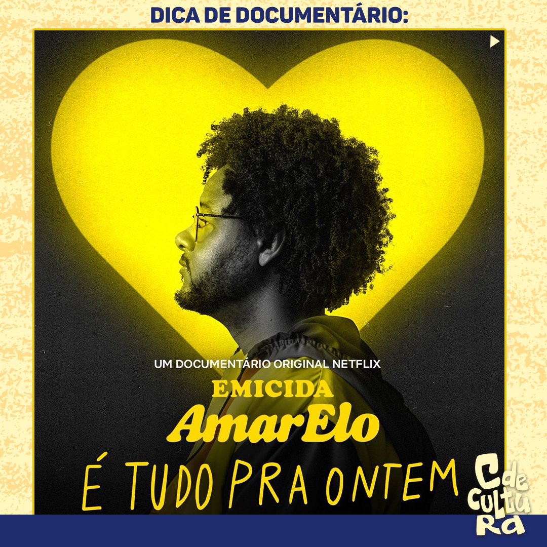 CatracaLivre's tweet photo. Sugestão do que assistir no domingo? 
O documentário potente e magnífico: “Amar-Elo - É Tudo Pra Ontem” do rapper Emicida.  Uma verdadeira aula sobre a história, luta e contribuição do povo negro para a construção da sociedade brasileira de uma forma muito didática + https://t.co/mAffsMLcca