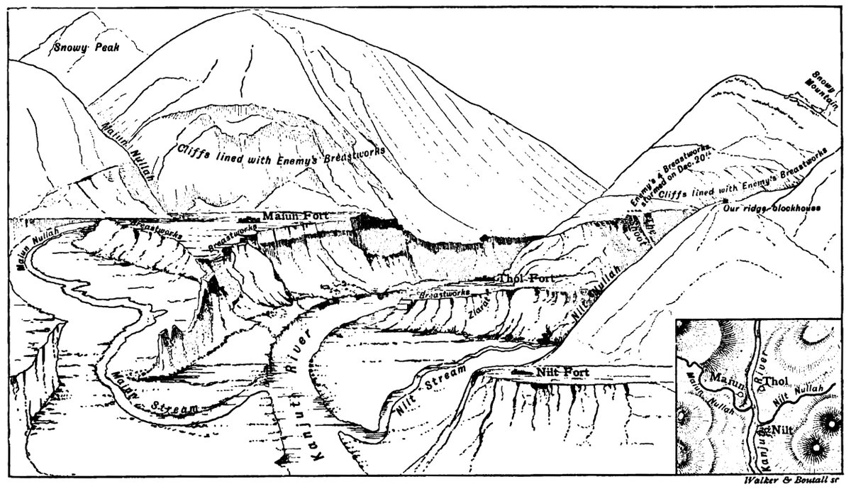 The three forts at NiltThese were the forts of Nilt, Tholl and Maiun which were built on the cliffs around river Hunza. They would be captured by the British in 1891.