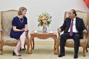 WMatthewsNZ's tweet photo. Much to celebrate in 🇳🇿🇻🇳 relations in my farewell meeting with PM Nguyen Xuan Phuc. This year 🇳🇿🇻🇳became Strategic Partners, commemorated 45 years of diplomatic relations &amp; 🇳🇿’s 45 years as dialogue partner of ASEAN, signed RCEP &amp; business &amp; investment links continued to grow. https://t.co/2yiRHM2ODi