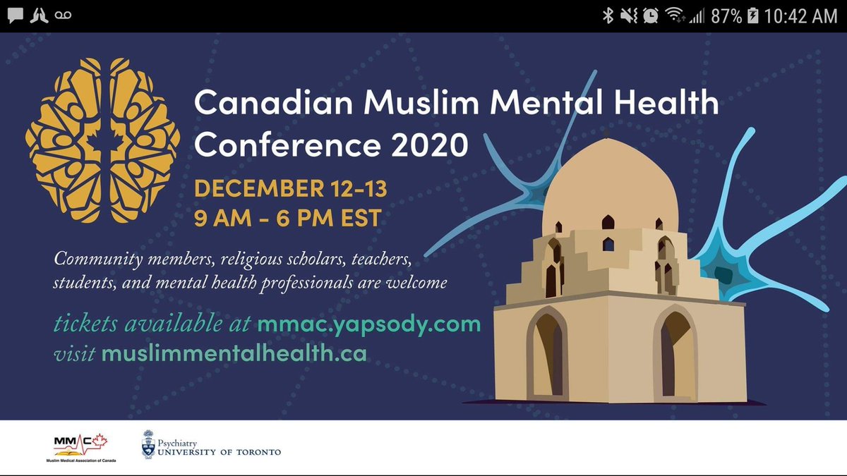 IslamTanzima's tweet photo. Day 2 of #CMMHC2020 @DrRaniaAwaad what a wonderful presentation- touched just in the right spot. The importance of #meditation. "Get outside the virtual bubble and touch leaves". https://t.co/v9eSb81jzY