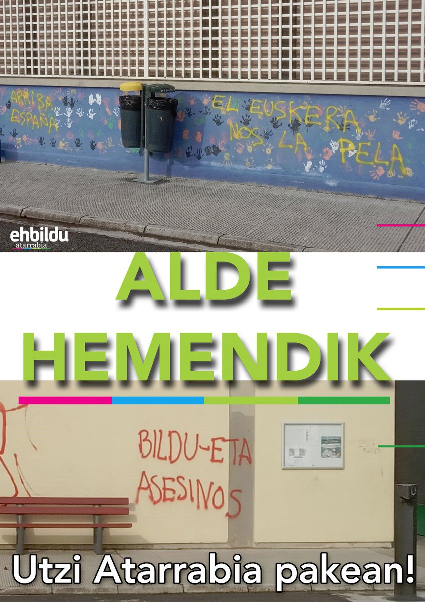 AtarrabiEHbildu's tweet photo. Gure kaleetan ez dugu faxistarik nahi.
ALDE HEMENDIK! https://t.co/N9ZsOzjyET